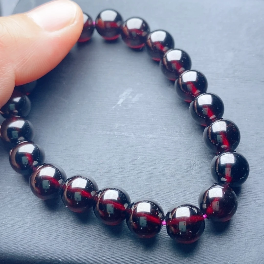 石榴石未镶嵌手链9毫米大漏9a