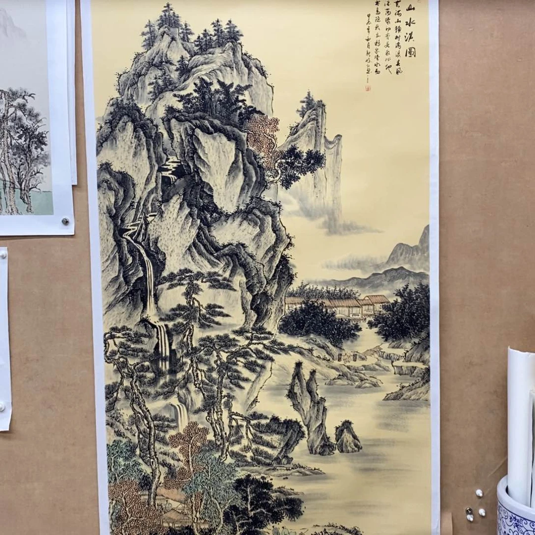 国画手绘国画精品山水六尺