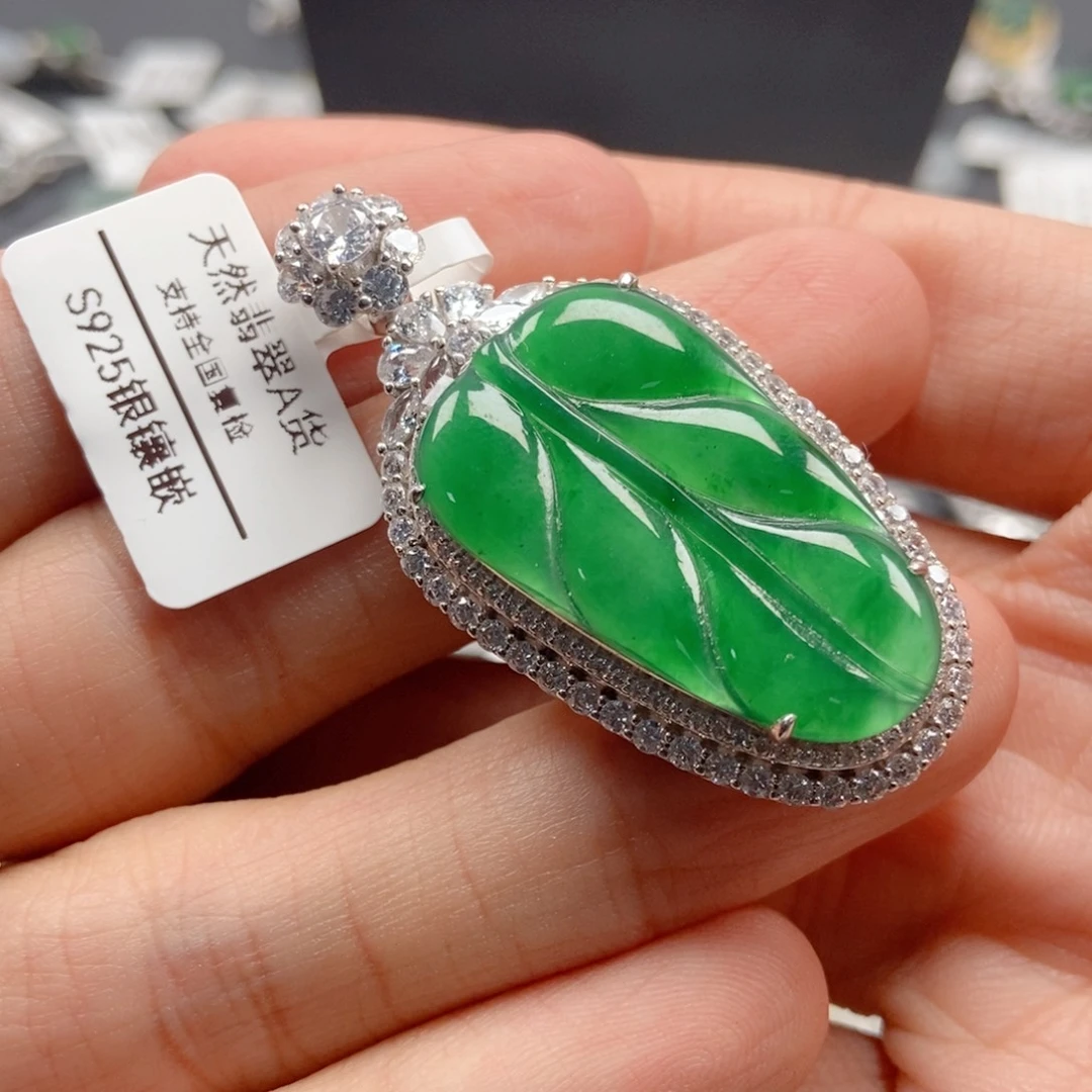 翡翠银S925镶嵌颈饰