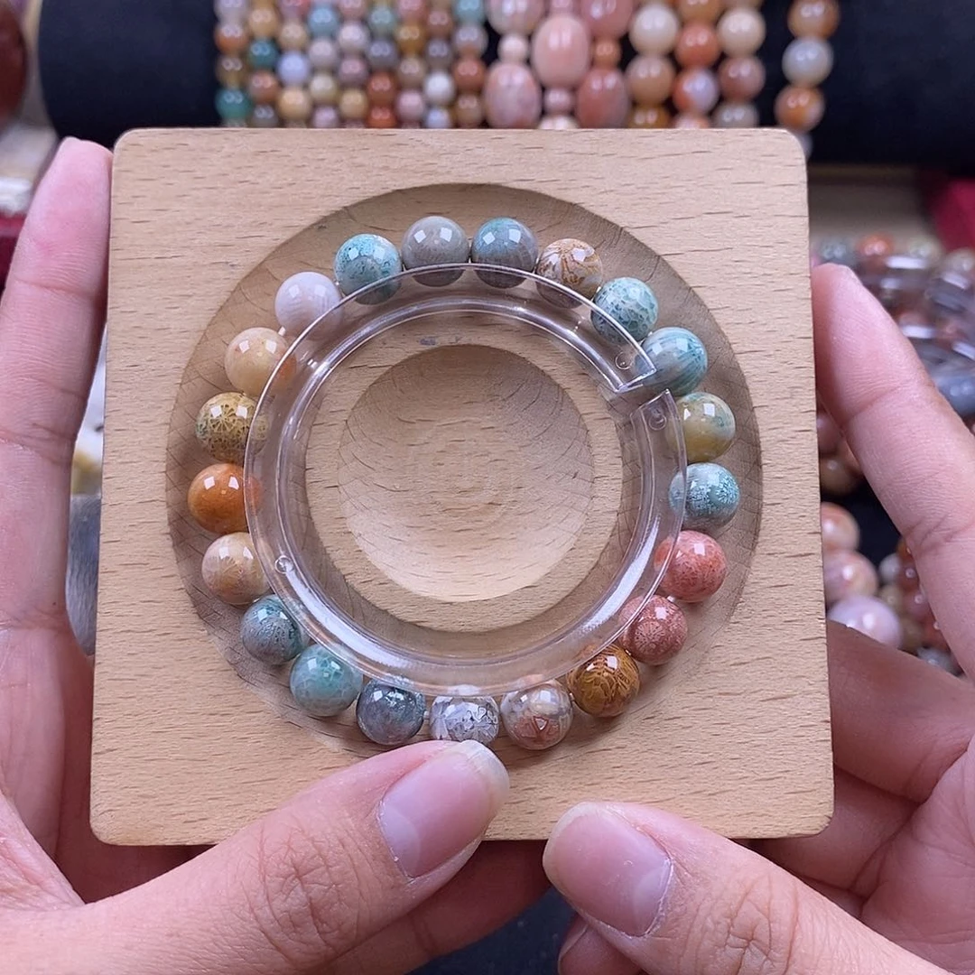 硅化珊瑚（珊瑚玉）手串未镶嵌满花 84