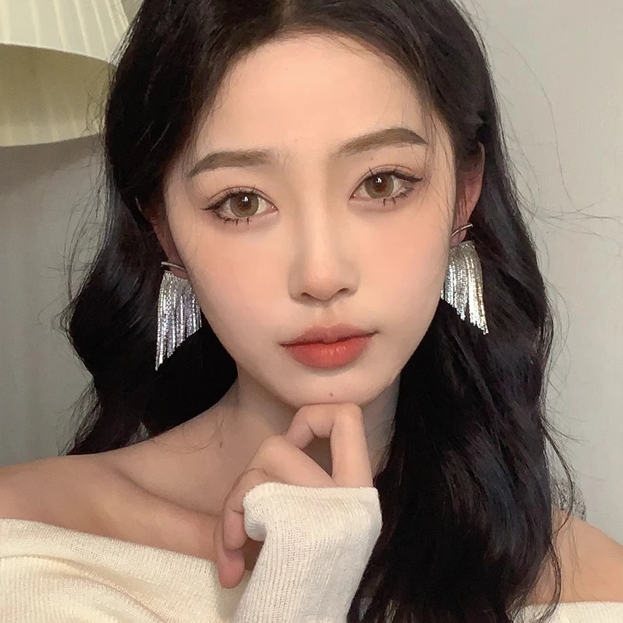 冷淡风高级感金属流苏耳环气质复古港风耳饰欧美网红个性夸张耳钉