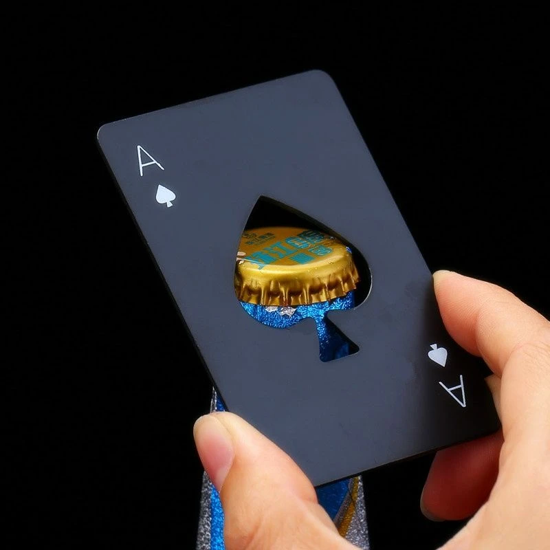 黑桃A啤酒开瓶器创意扑克牌形不锈钢瓶起子家用便携金属开口工具