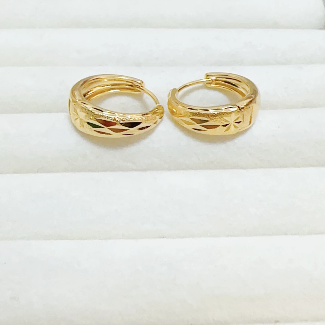 钛钢耳饰 【新款宝藏文创】立体图案大水滴耳扣 轻奢百搭气质金色