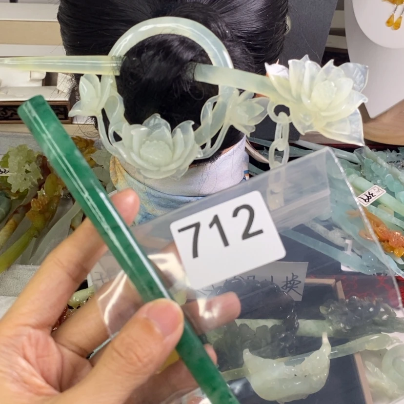 【闪购商品】岫玉发饰未镶嵌双****儿