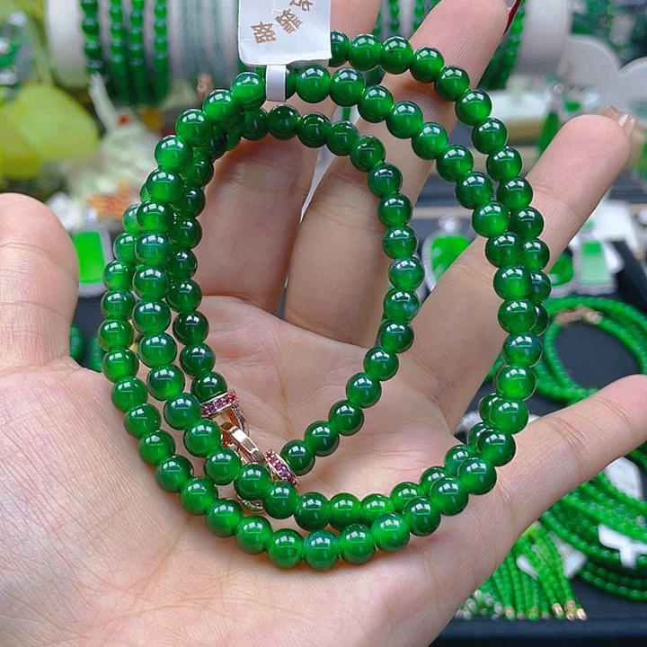 翡翠颈饰未镶嵌圆珠项链6