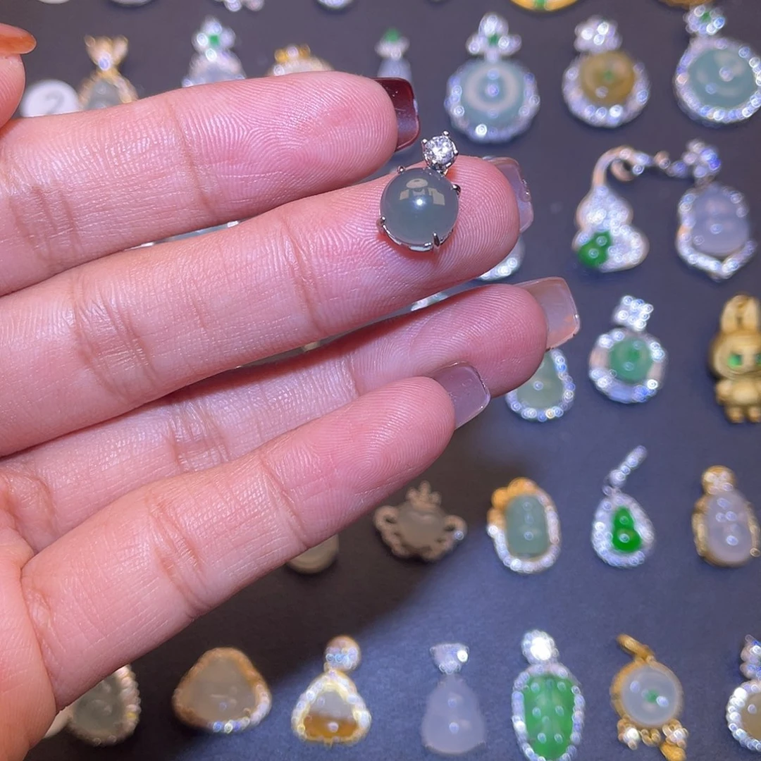 翡翠银S925镶嵌项链