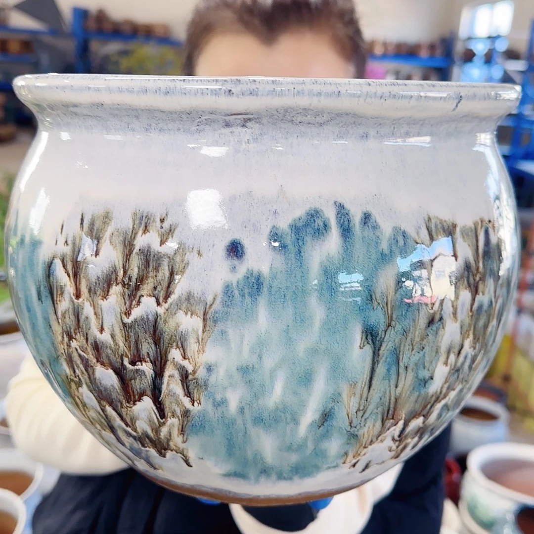 紫砂花盆高20口25