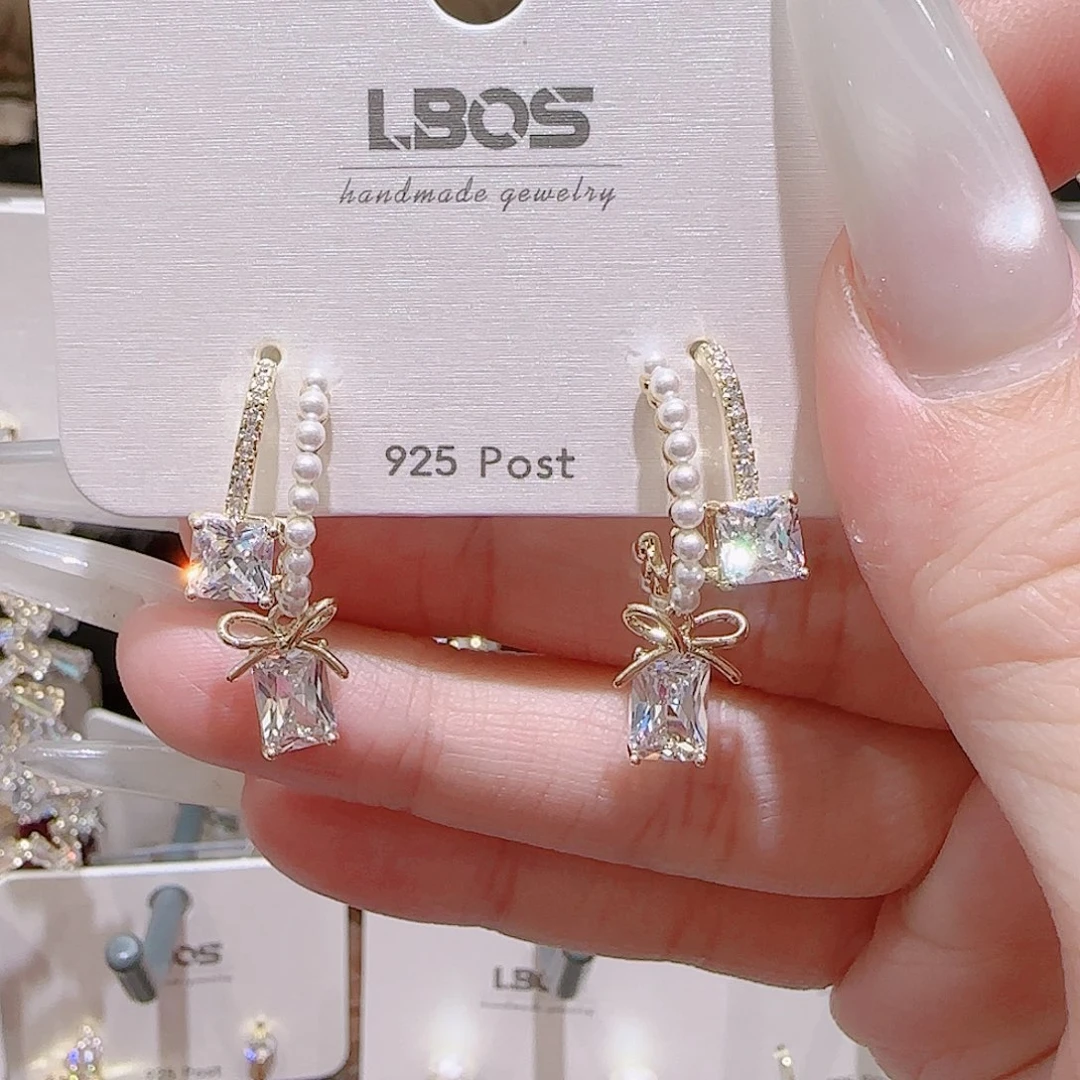 锆石铜合金925银耳环