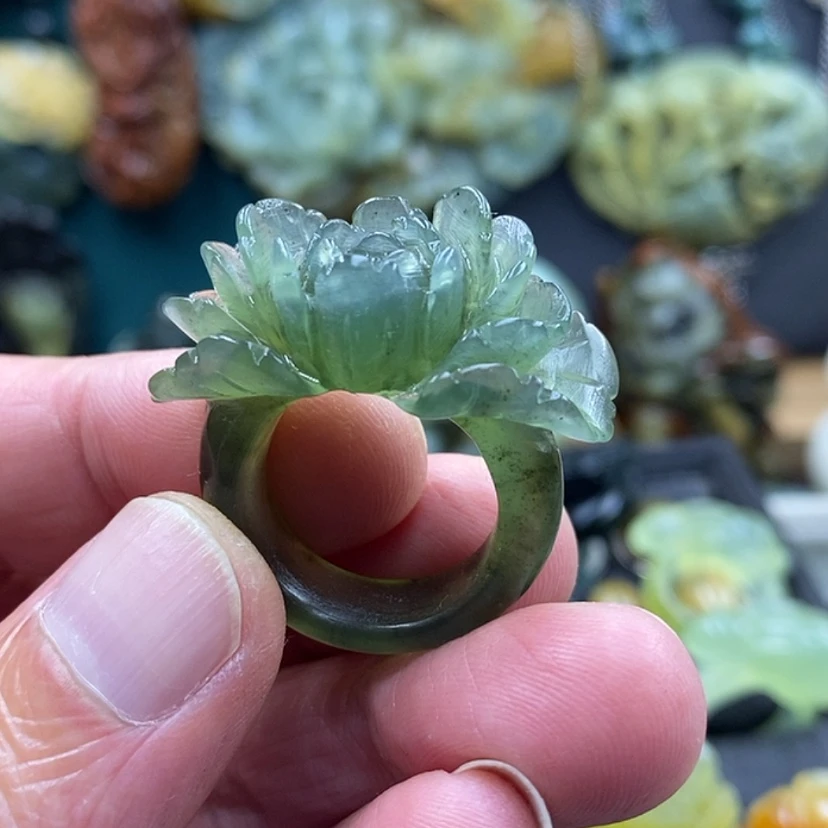 【闪购商品】未镶嵌蛇纹石玉戒指