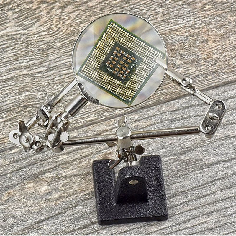 维修工作台手机电脑主板固定器电子线路板焊接夹具带放大镜灯