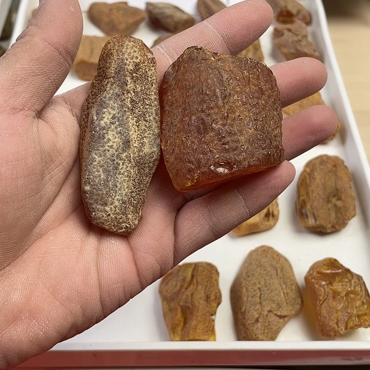 波***7定制琥珀未镶嵌天然琥珀蜜蜡