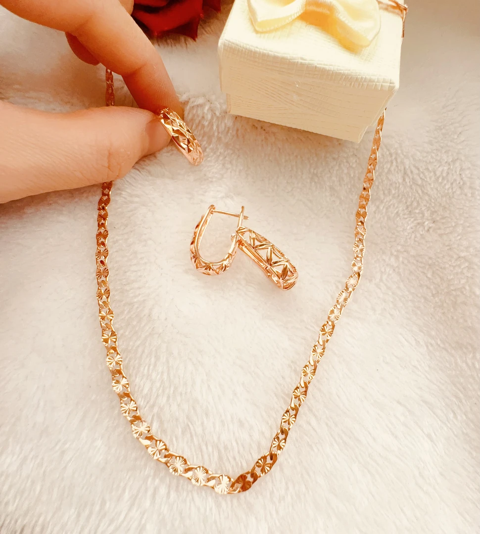 铜合金项链 parilar新款精美毛衣链玫瑰金色三件套时尚百搭809