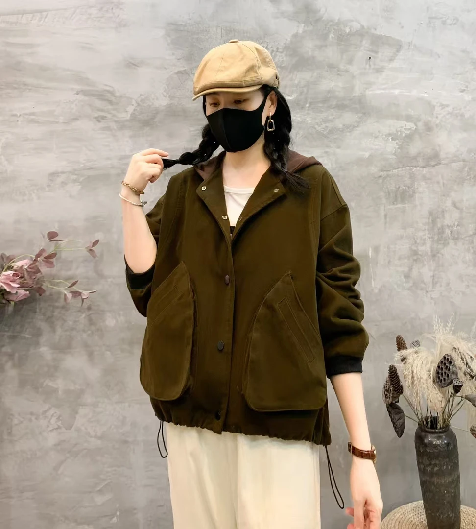 506早春雪花绒炒色欧韩潮牌外套休闲时尚百搭连帽