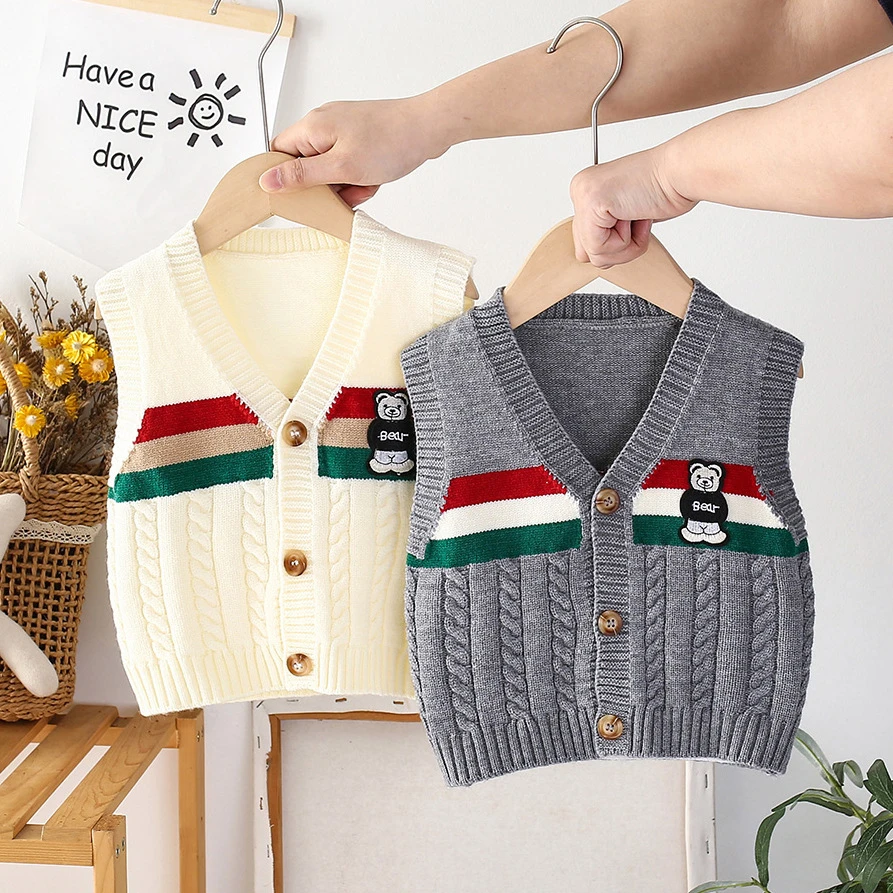 儿童开衫马甲男童背心打底宝宝毛衣线衣婴幼儿毛线马夹春秋针织