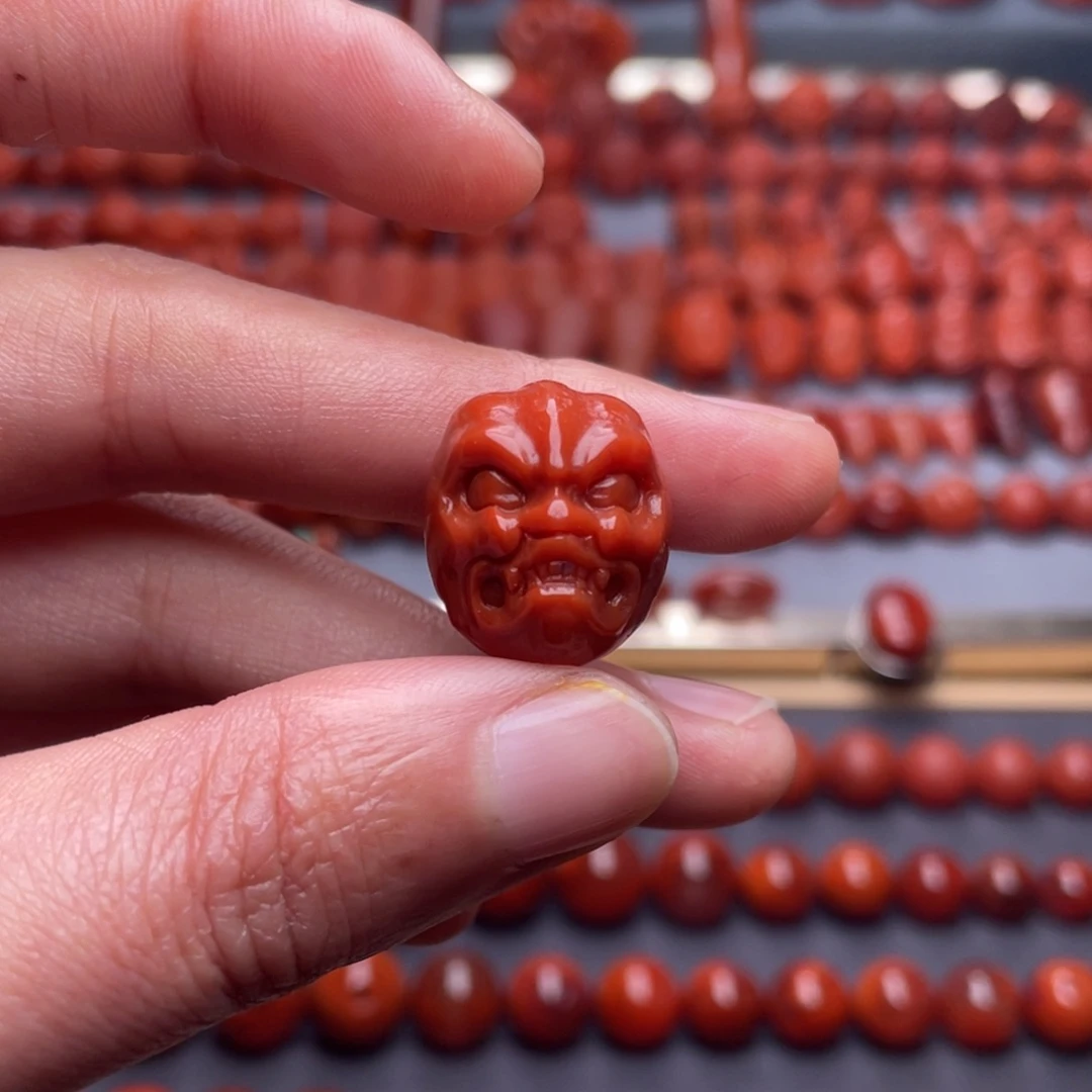 南红玛瑙未镶嵌其他W16瓦西偏锦红寿面配饰