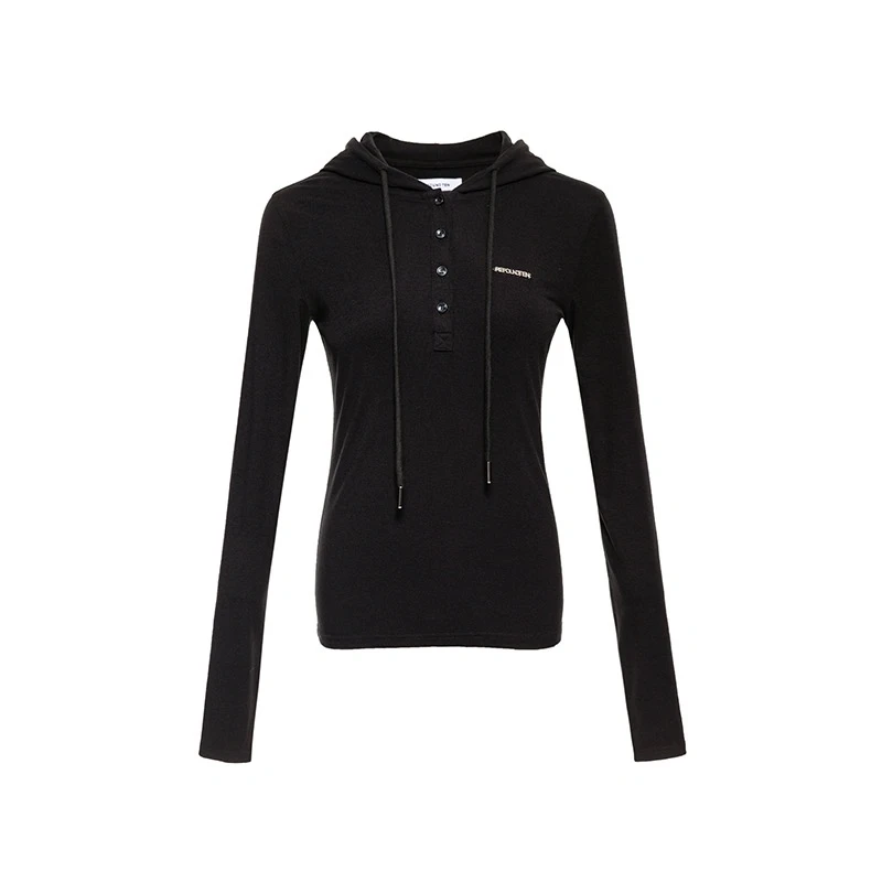 REFOUND TEN25春夏新款连帽针织长袖修身百搭