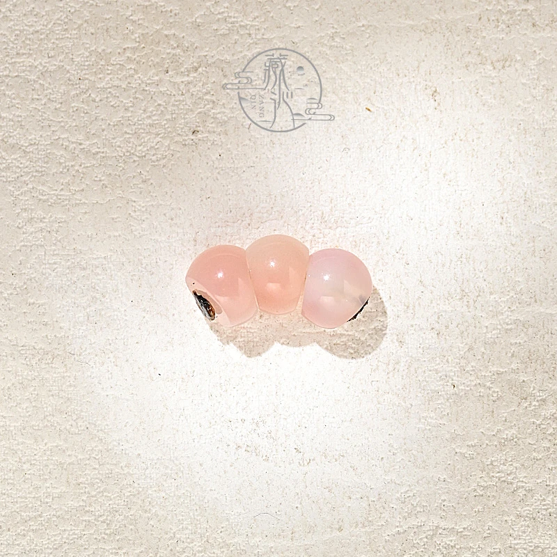 粉糯玛瑙猪大肠配饰8mm文玩水晶星月斜切大肠隔珠手串DIY配饰配珠