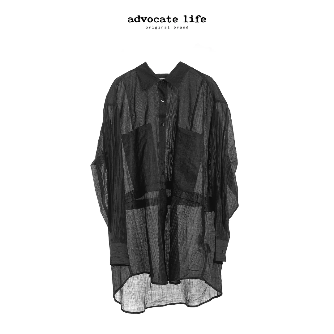 生活主张advocatelife防晒休闲超薄百搭黑色外套衬衫夏季JQ121176