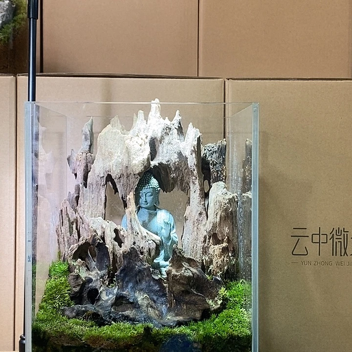 小*孤品佛像石窟款微景观