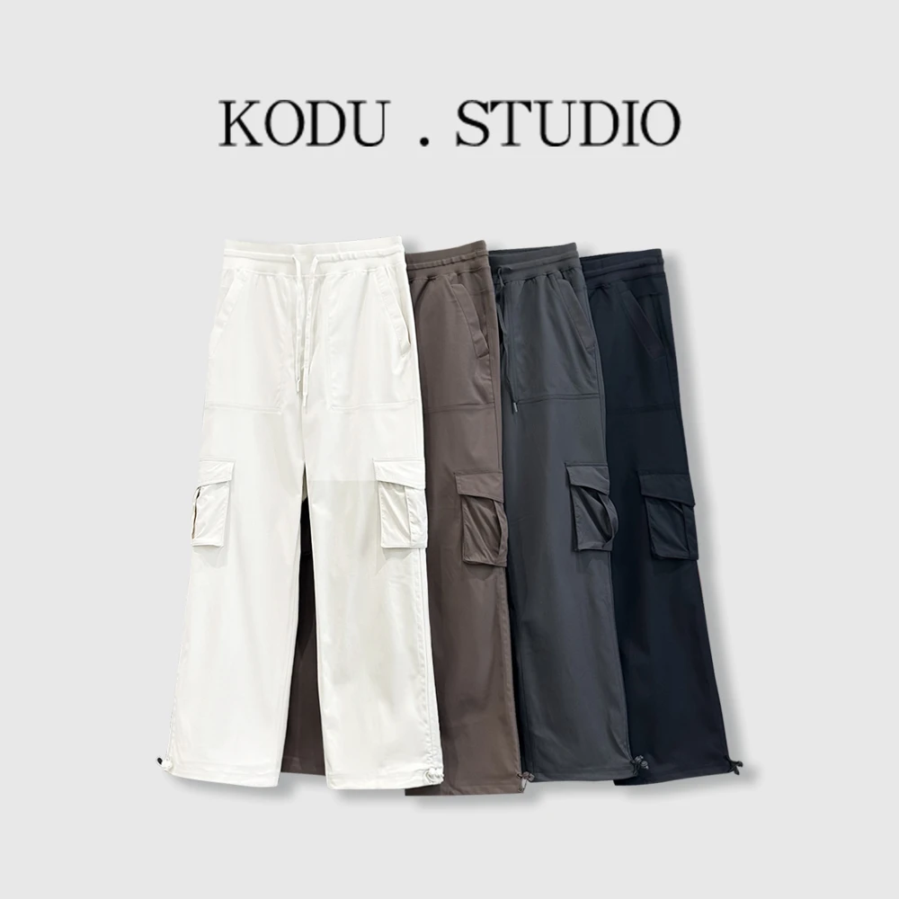 【刻度KODU】LC-6037秋冬季工装风休闲百搭暗纹口袋抽绳加绒休闲裤