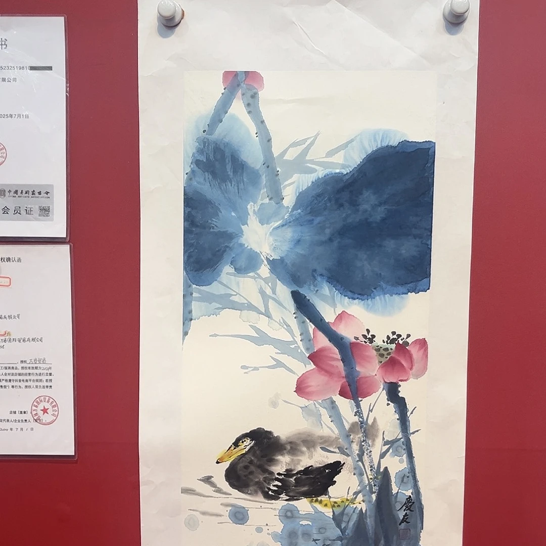 国画手绘的小卡也太好看