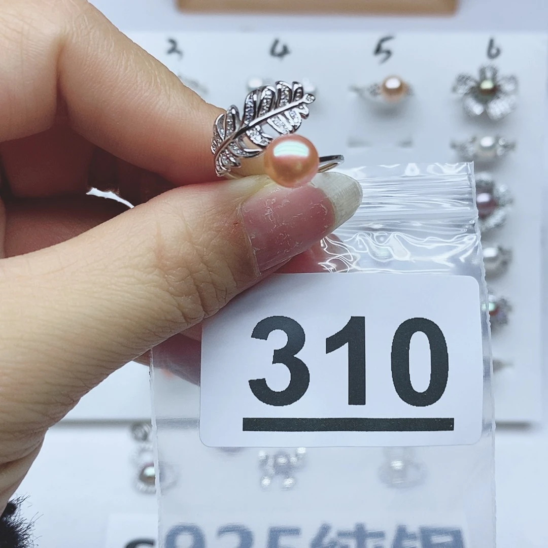 戒指银S925镶嵌淡水珍珠啾*310