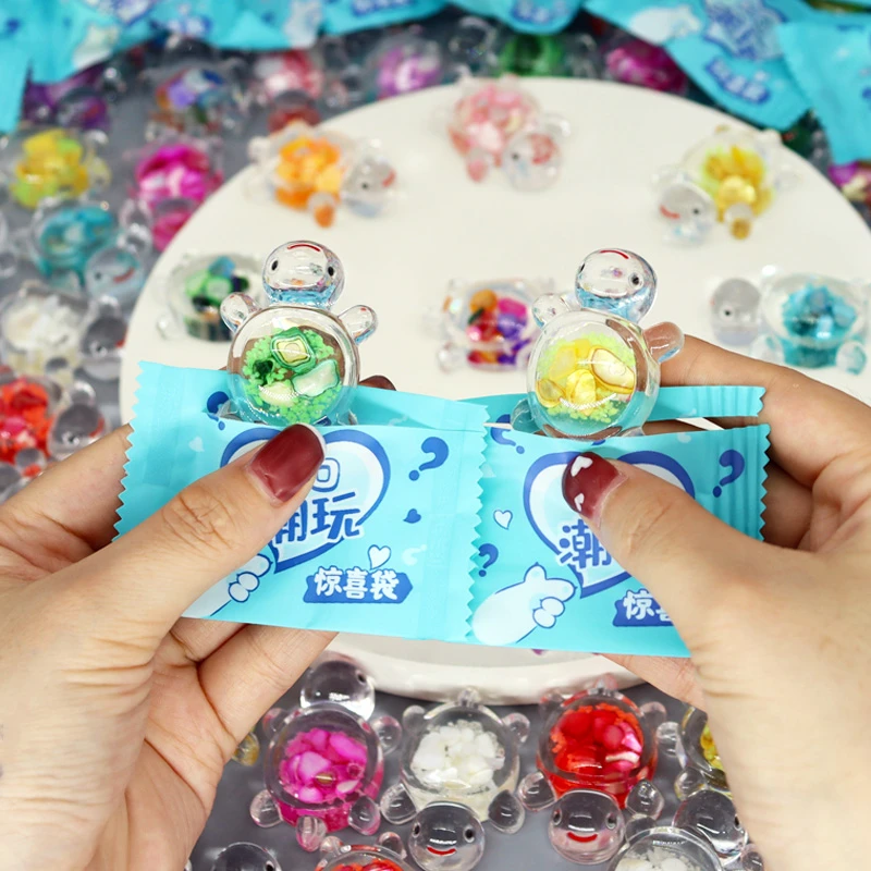 新款迷你仿真贝壳夜光小乌龟网红对对碰盲袋可爱动物玩偶玩具摆件