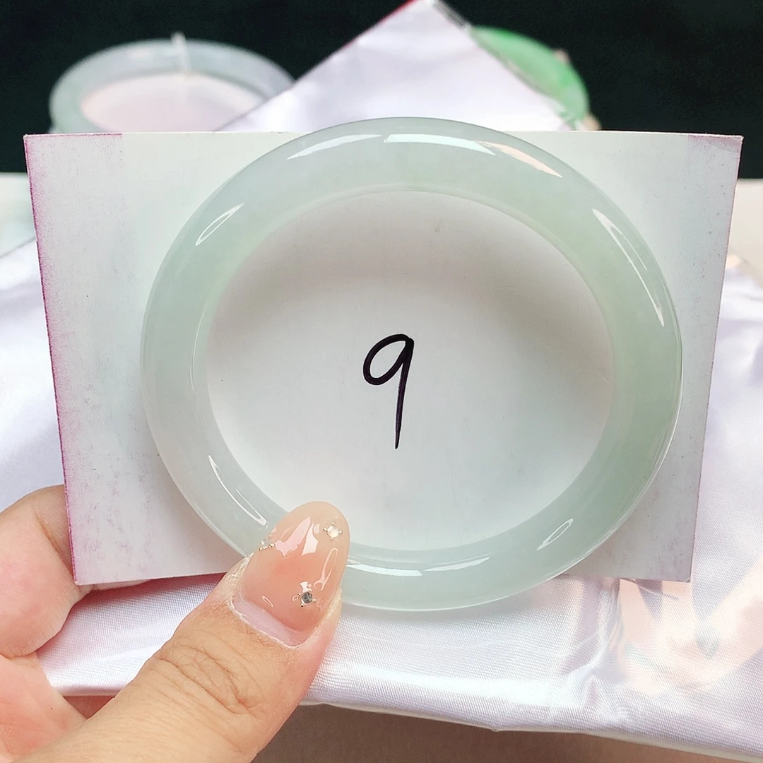 翡翠未镶嵌手镯圆条54.8