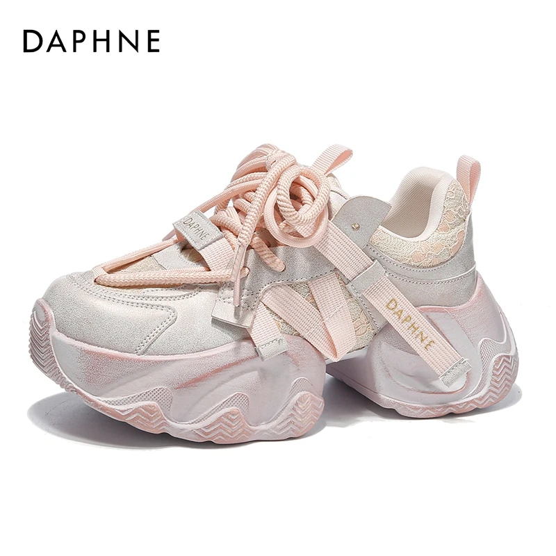Daphne/达芙妮2025春夏出游爆款老爹鞋户外运动厚底增高透气女鞋