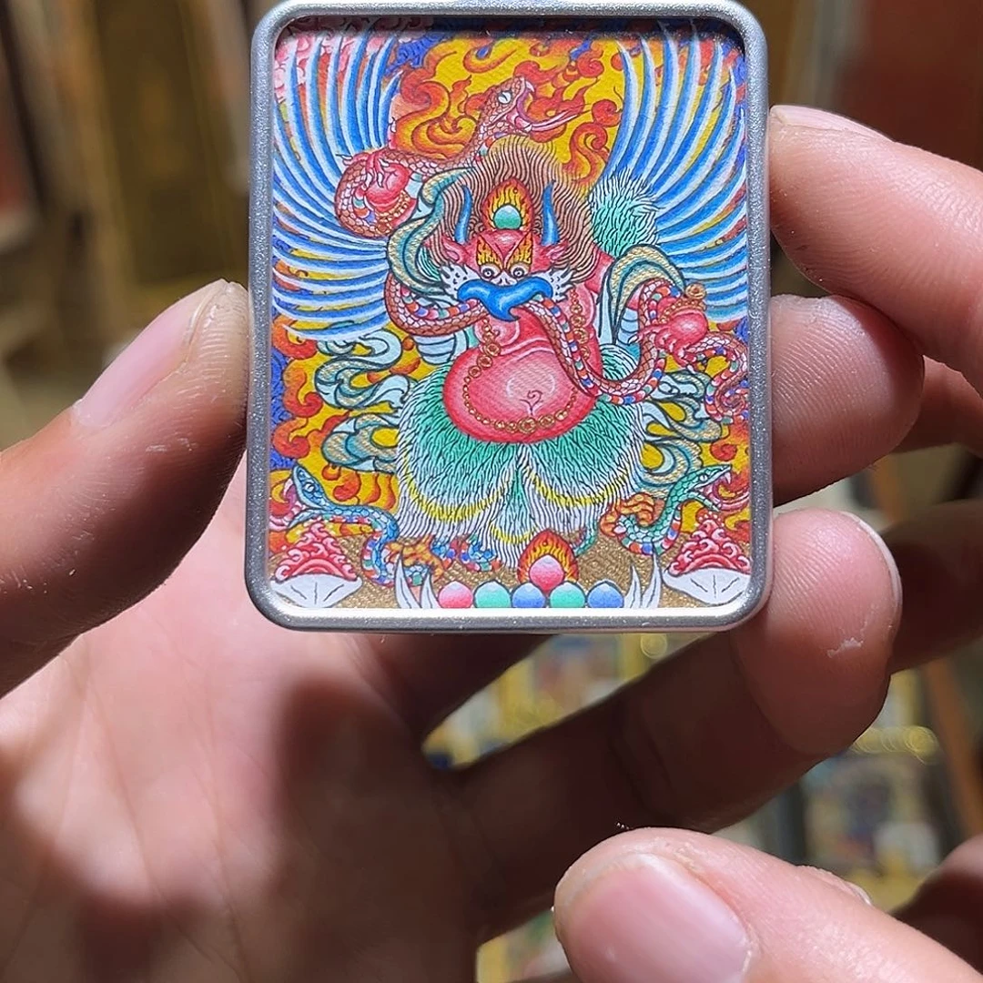 吊坠青海热贡纯手绘大鹏鸟