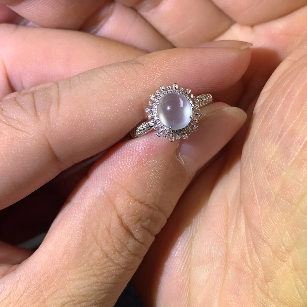 翡翠18K金镶嵌戒指翡翠