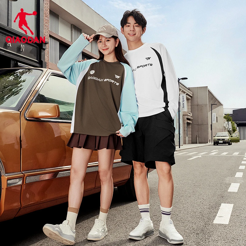 乔丹吸湿速干长袖T恤男士2025秋冬新款撞色拼接潮流宽松透气篮球