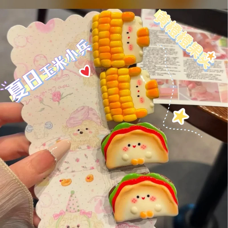 铜合金仿真食物牛奶面包鸭嘴夹ins饼干可爱萌妹拍照刘海夹清新甜