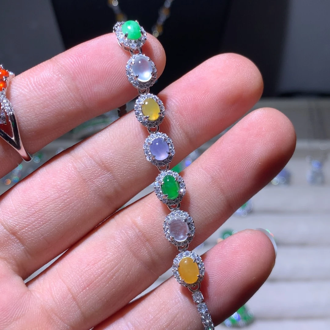 翡翠银S925镶嵌耳饰2