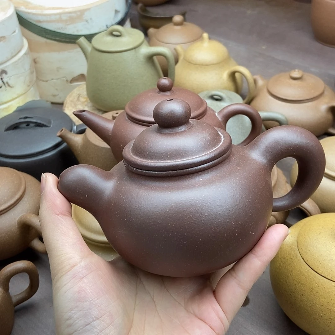 紫砂茶壶赵*松鼠壶半手紫泥