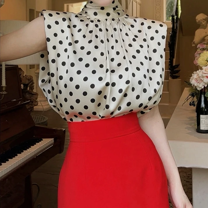 醋酸锻波点光泽感气质轻奢法式百搭设计感高级洋气百搭显瘦时尚