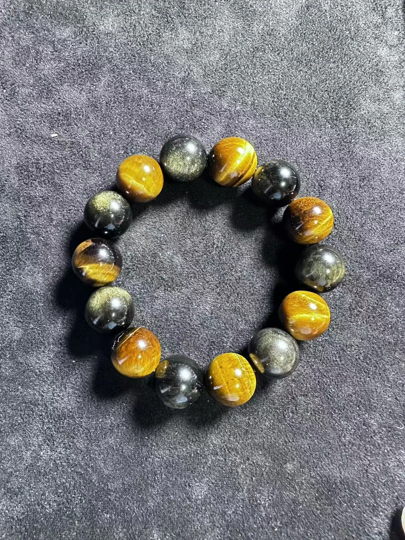 金曜石黄虎眼手串男女情侣款手链默认微瑕饰品多样性发一