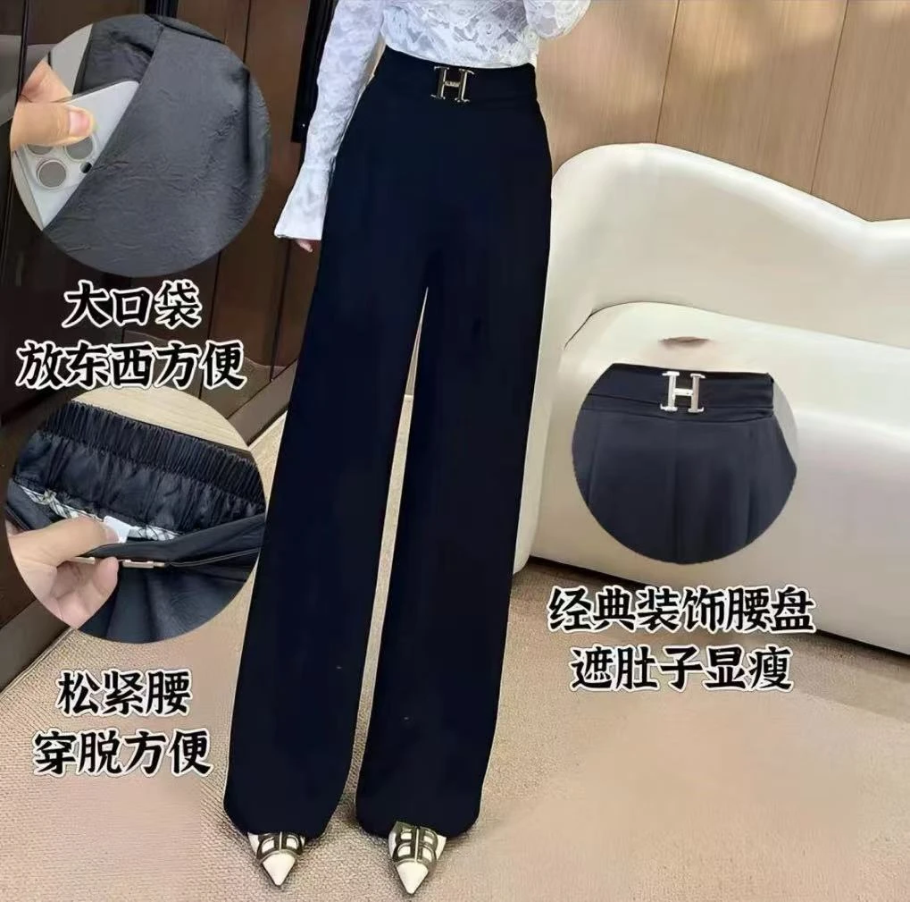 2025夏季新款休闲裤显瘦遮肉女裤宽松时尚显瘦百搭裤子长裤