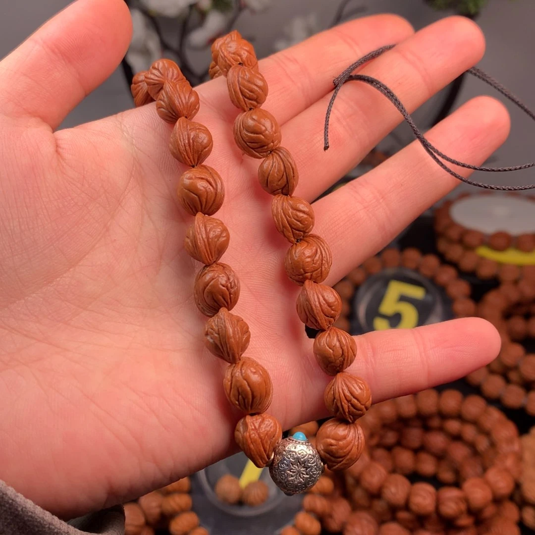 桃核手串龙纹桃核10无修33颗