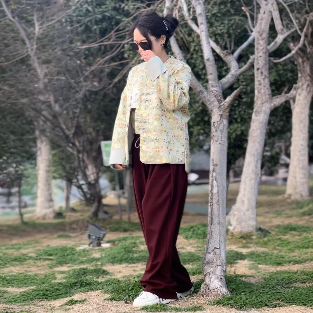 新中式（流金岁月·外套）鎏金金色手工麻花盘扣长袖外套 时尚百搭