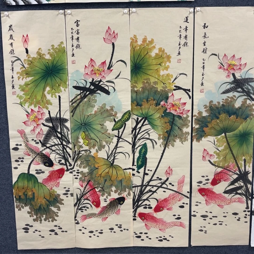 国画35/140四尺对开手绘