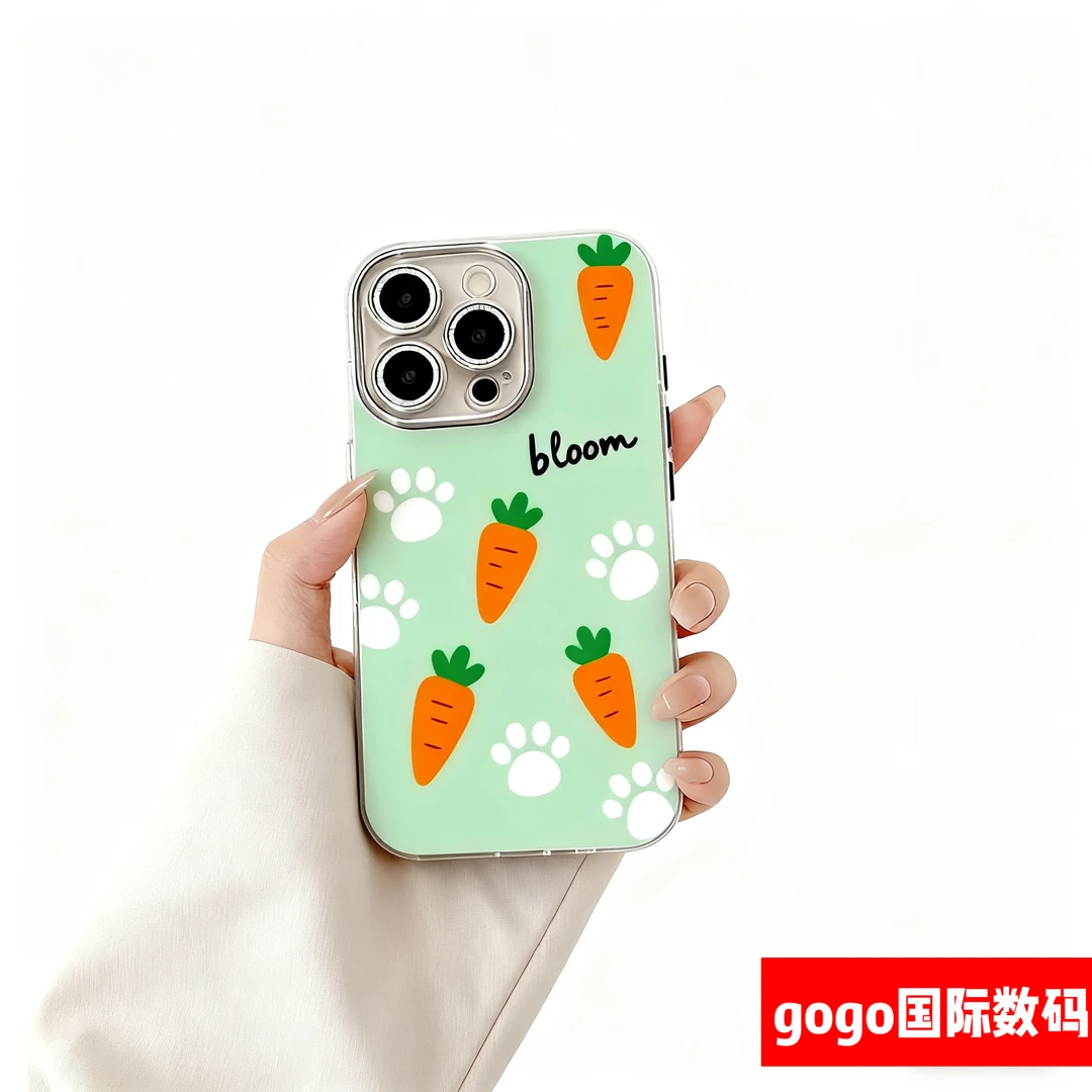 透明萝卜适用苹果16promax手机壳15plus绿色15防摔套14可爱13全包