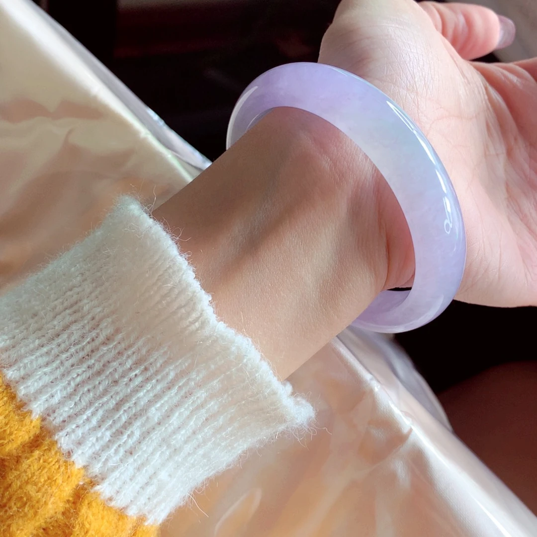 翡翠未镶嵌手镯（贵妃镯）54.2贵妃 中万品质冰紫完美 灵