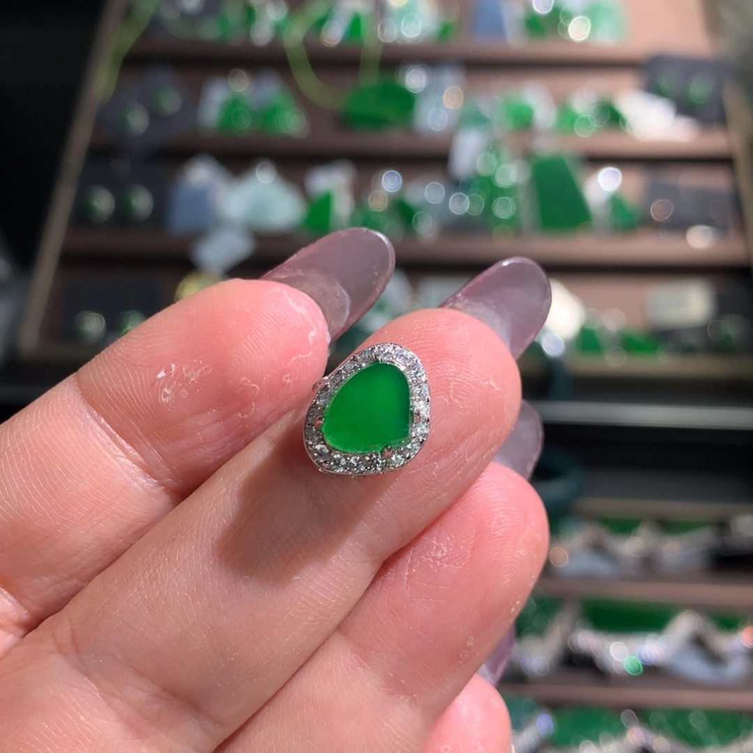 【闪购商品】翡翠银S925镶嵌颈饰天然翡翠