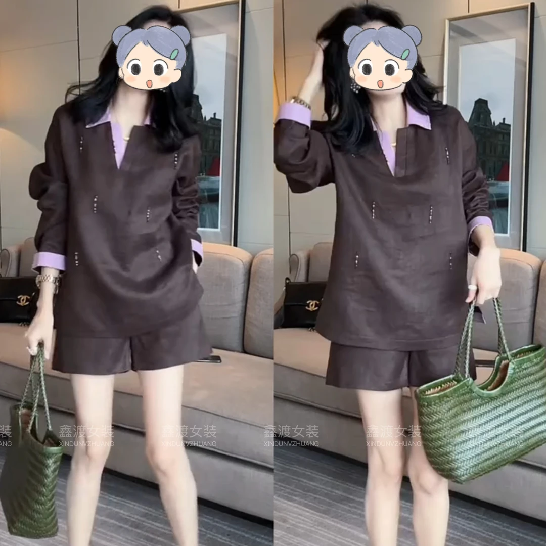 2025春夏新款时尚显瘦气质女士网红洋气两件套百搭款D5139