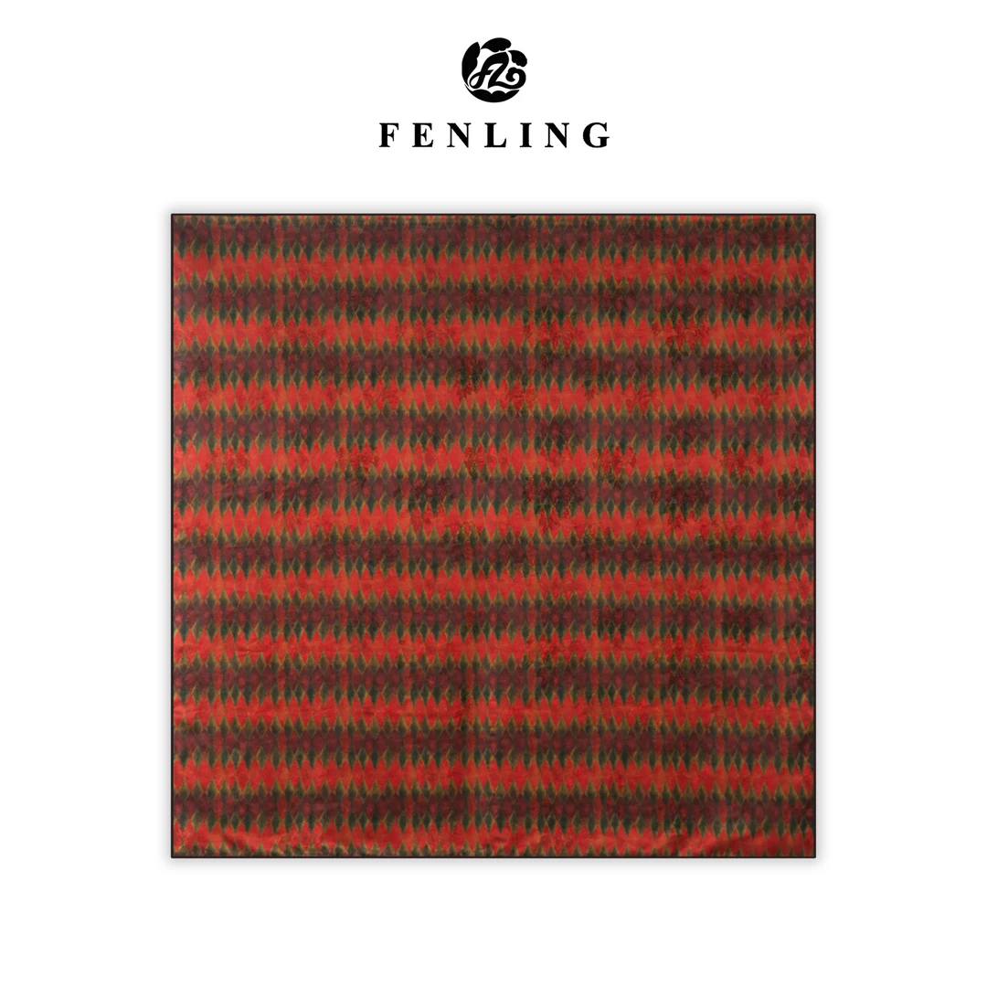 芬领-梧桐-桑蚕丝香云纱106CM方巾围巾披肩国潮F01-25-XS91