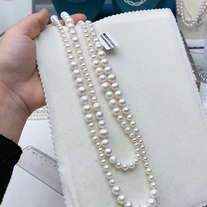 淡水珍珠颈饰银S925镶嵌娟*设计款毛衣链