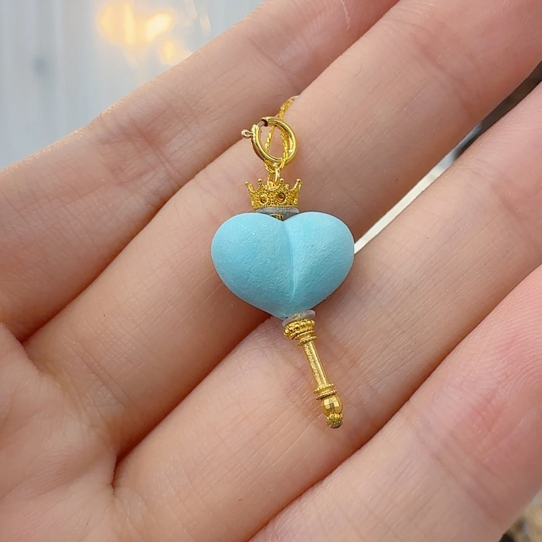 绿松石18K金镶嵌珠宝半成品