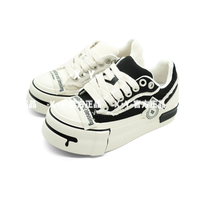 帆布鞋时尚休闲鞋乞丐潮鞋情侣百搭复古春夏季厚底增高潮流休闲鞋