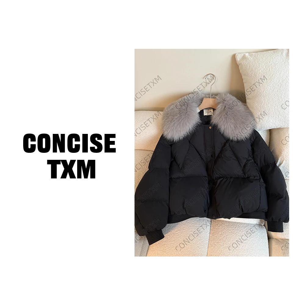 【唐小木】真毛领鹅绒保暖羽绒服 冬季时尚气质羽绒服 YR0783